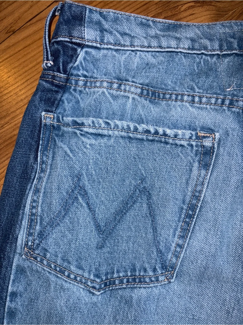 Mother The Tux Sidestepper Sneak Fray “Double Stacked” two-tone Jeans 29 - Picture 8 of 16